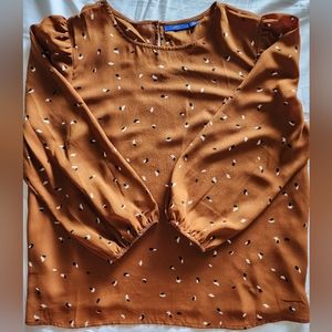 Apt 9 Puff-Shoulder Blouse in Burnt Orange